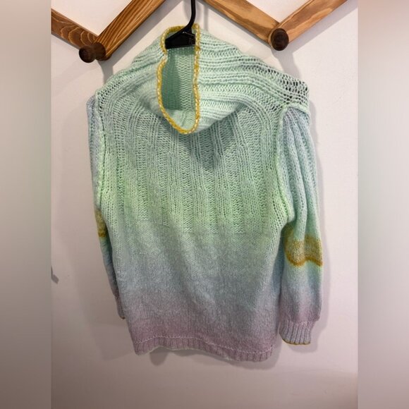 Anthropologie Perri Ombre Tunic Sweater / XSmall / Mint Purple Wool Alpaca Long - Picture 2 of 10